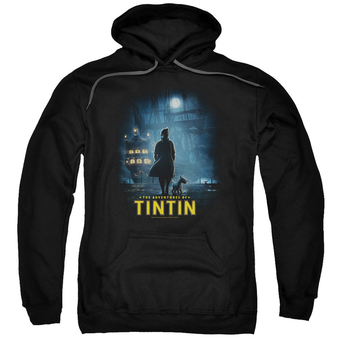 The Adventures Of Tintin Title Poster Mens Hoodie Black