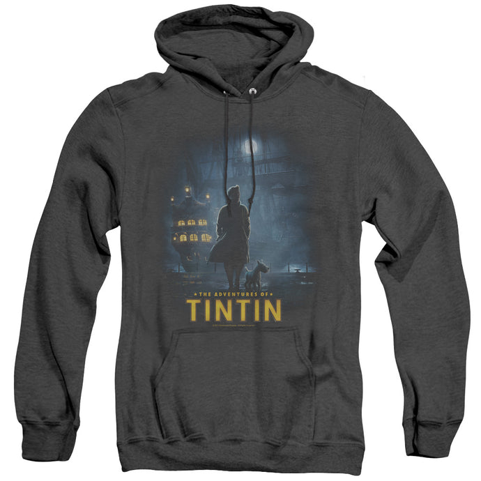 The Adventures Of Tintin Title Poster Heather Mens Hoodie Black
