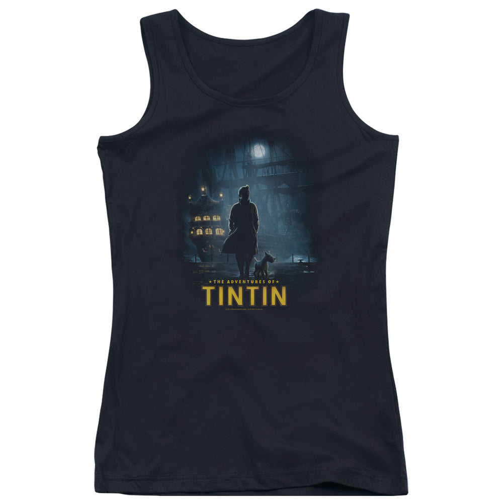 The Adventures Of Tintin Title Poster Womens Tank Top Shirt Black