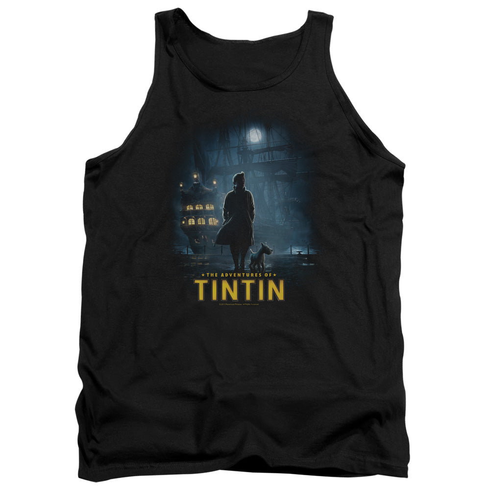 The Adventures Of Tintin Title Poster Mens Tank Top Shirt Black