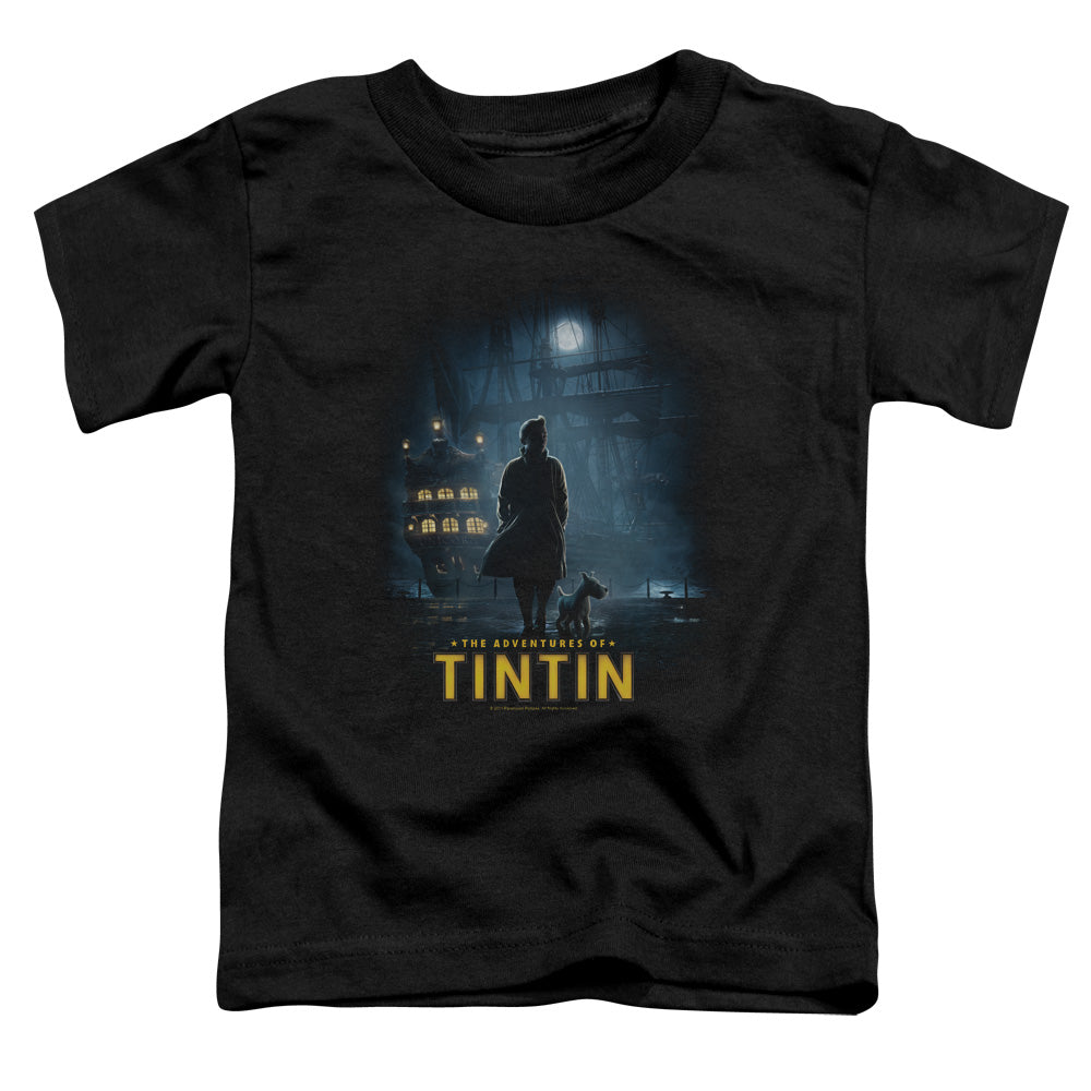 The Adventures Of Tintin Title Poster Toddler Kids Youth T Shirt Black