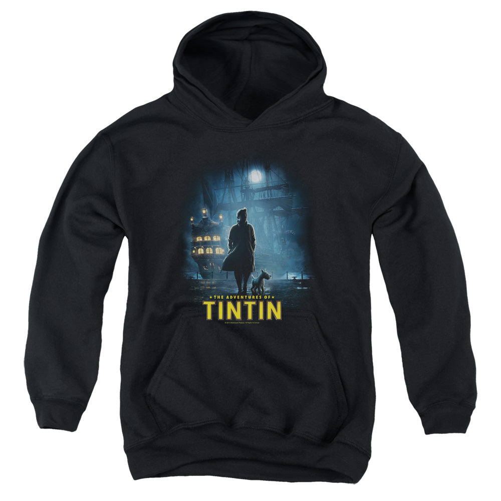 The Adventures Of Tintin Title Poster Kids Youth Hoodie Black