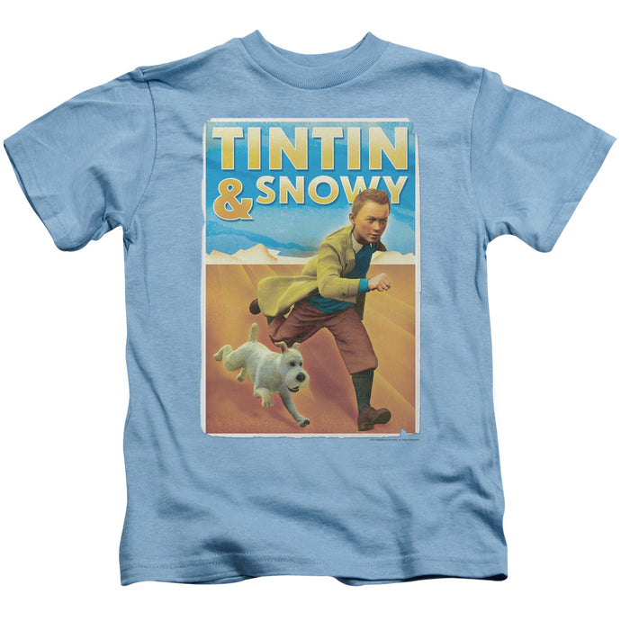 The Adventures Of Tintin The Adventures Of Tintin & Snowy Juvenile Kids Youth T Shirt Carolina Blue