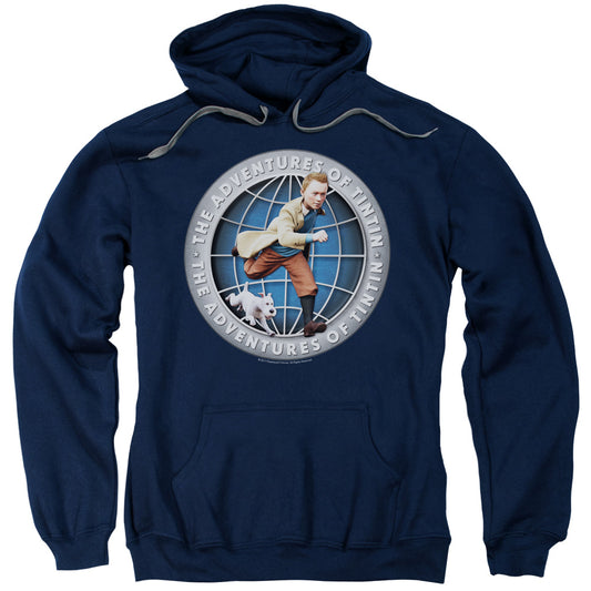 The Adventures Of Tintin Globe Mens Hoodie Navy