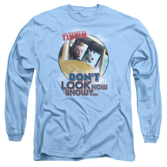 The Adventures Of Tintin Dont Look Now Mens Long Sleeve Shirt Carolina Blue