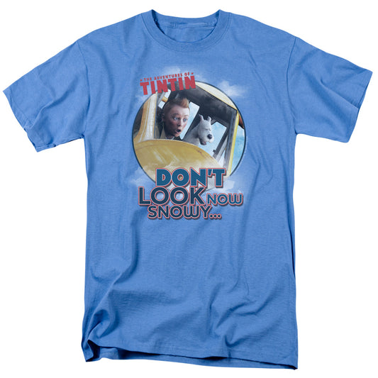 The Adventures Of Tintin Dont Look Now Mens T Shirt Carolina Blue