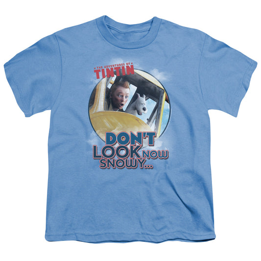 The Adventures Of Tintin Dont Look Now Kids Youth T Shirt Carolina Blue