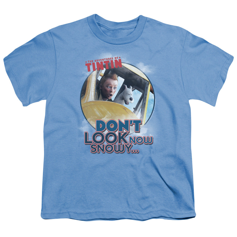 The Adventures Of Tintin Dont Look Now Kids Youth T Shirt Carolina Blue