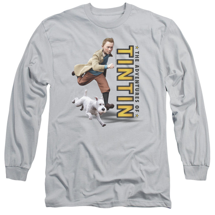 The Adventures Of Tintin Come On Snowy Mens Long Sleeve Shirt Silver