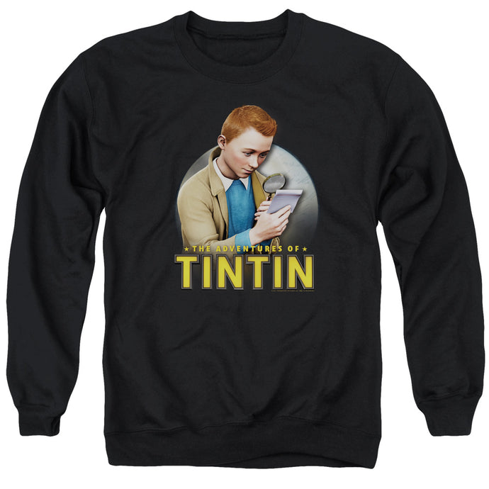 The Adventures Of Tintin Looking For Answers Mens Crewneck Sweatshirt Black