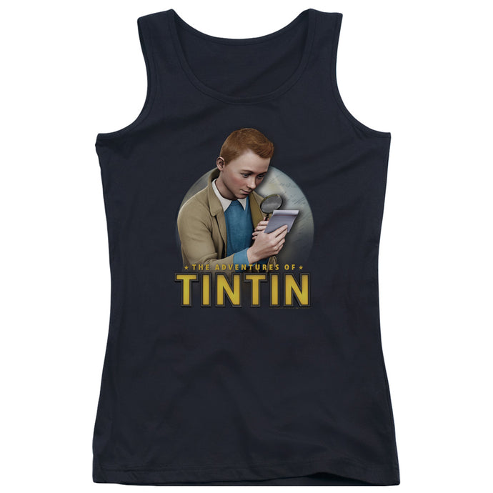 The Adventures Of Tintin Looking For Answers Womens Tank Top Shirt Black
