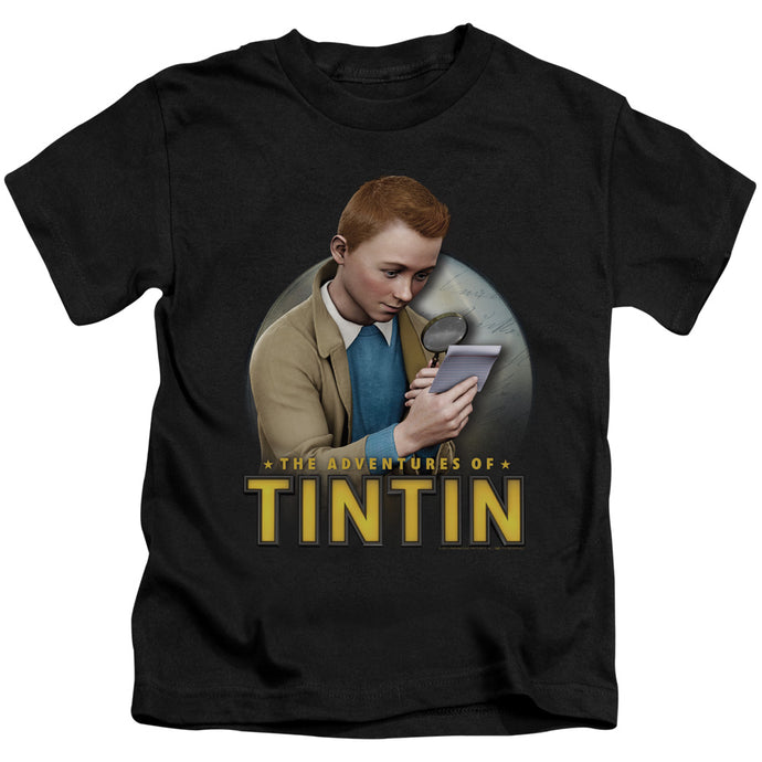 The Adventures Of Tintin Looking For Answers Juvenile Kids Youth T Shirt Black