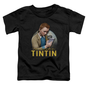 The Adventures Of Tintin Looking For Answers Toddler Kids Youth T Shirt Black