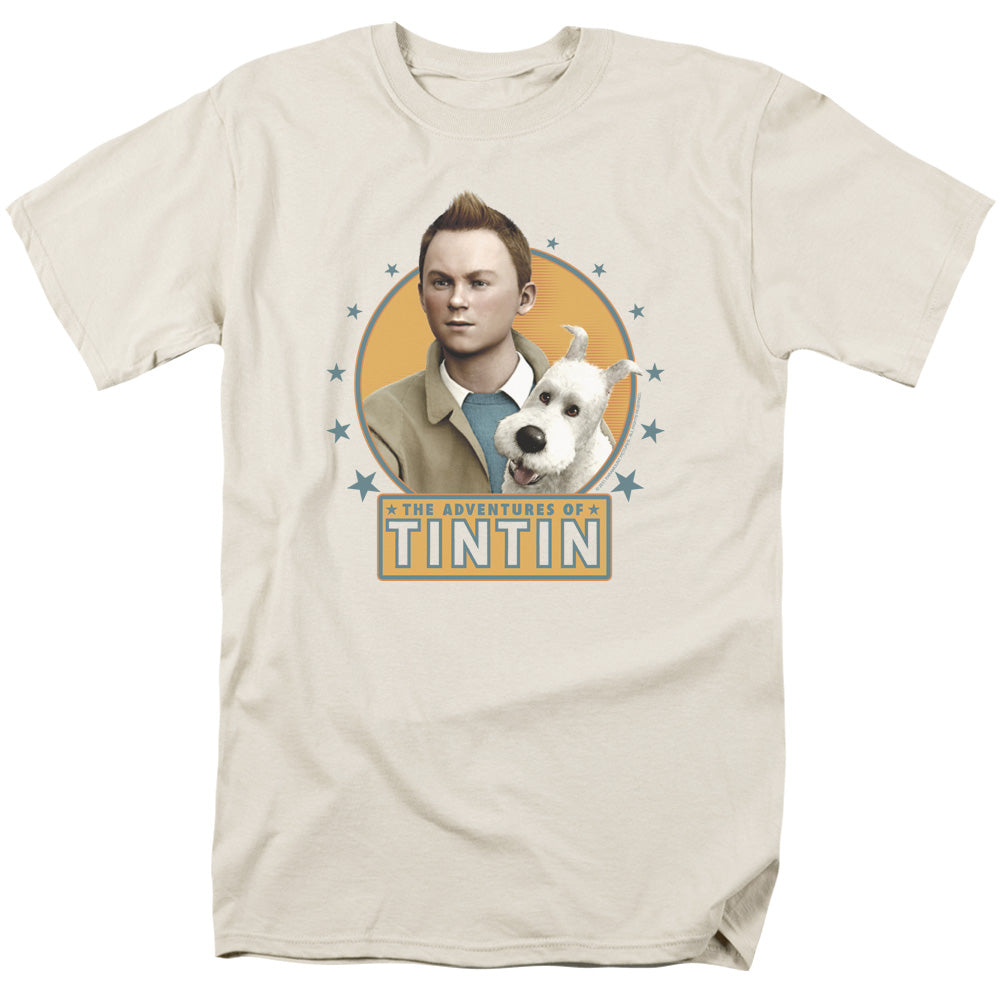 The Adventures Of Tintin Buddies Mens T Shirt Cream