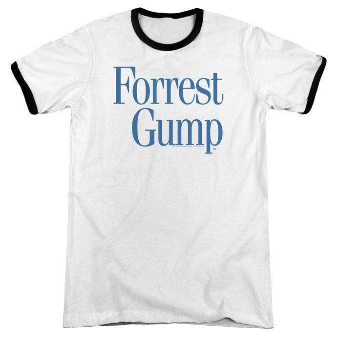 Forrest Gump Logo Heather Ringer Mens T Shirt White