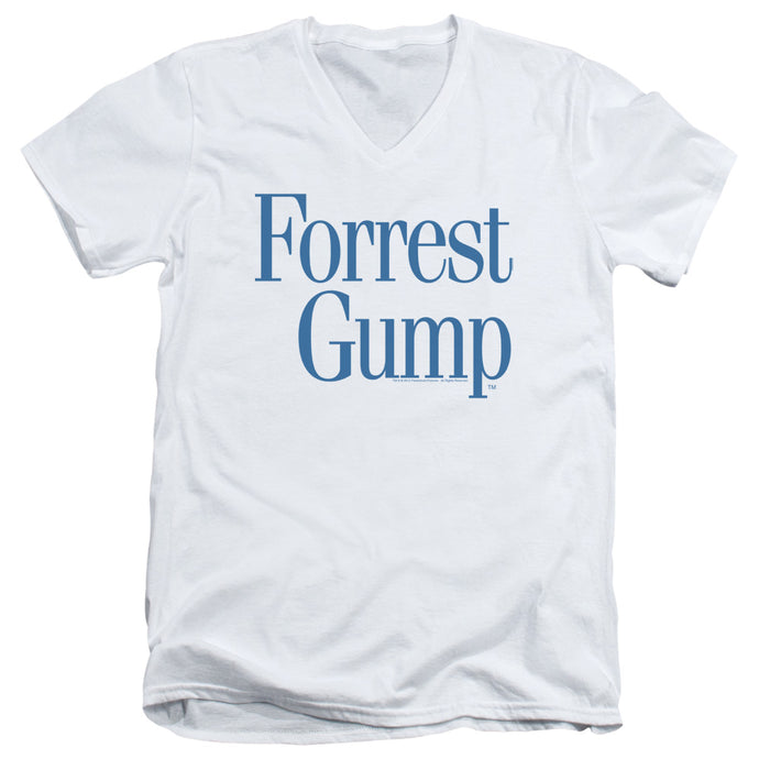 Forrest Gump Logo Mens Slim Fit V-Neck T Shirt White