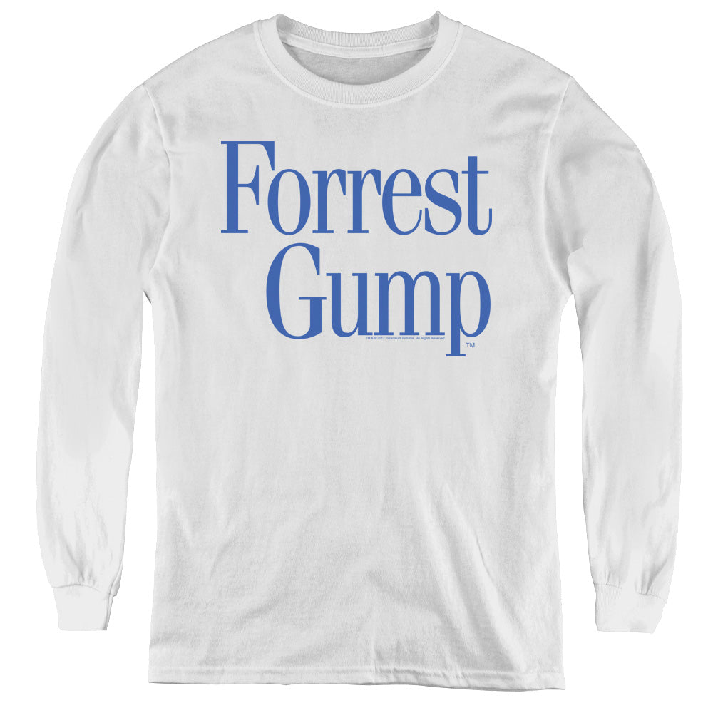Forrest Gump Logo Long Sleeve Kids Youth T Shirt White