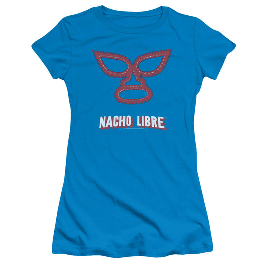 Nacho Libre Mask Junior Sheer Cap Sleeve Womens T Shirt Turquoise