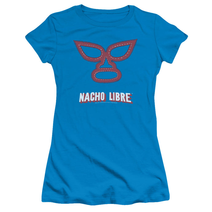 Nacho Libre Mask Junior Sheer Cap Sleeve Womens T Shirt Turquoise