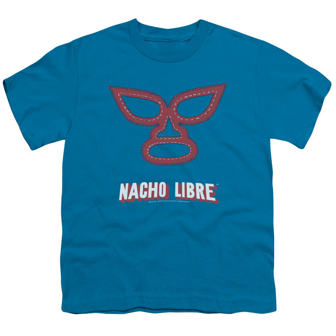 Nacho Libre Mask Kids Youth T Shirt Turquoise