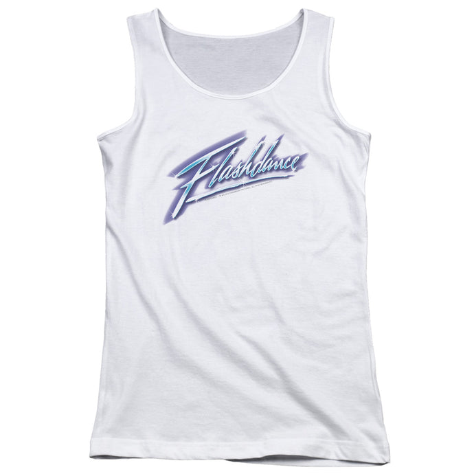 Flashdance Logo Womens Tank Top Shirt White