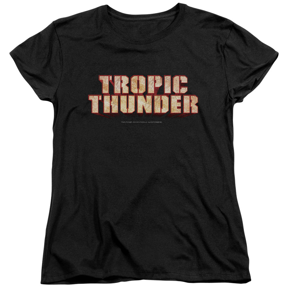 Tropic Thunder Title Womens T Shirt Black