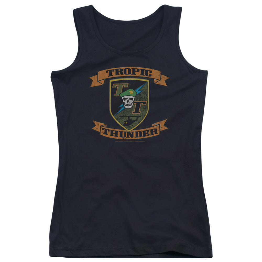 Tropic Thunder Patch Womens Tank Top Shirt Black