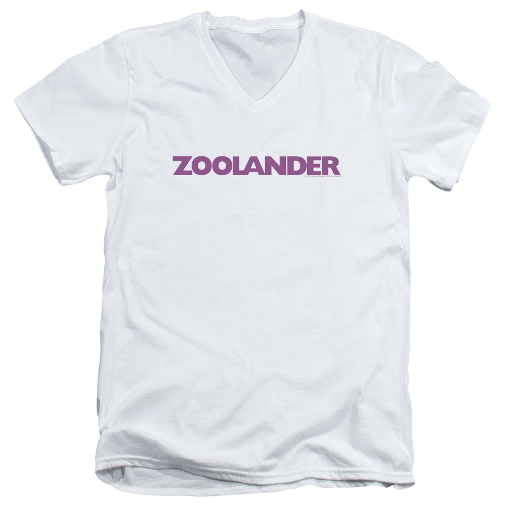 Zoolander Logo S S Adult V Neck White