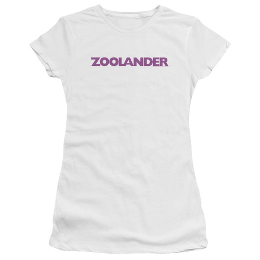 Zoolander Logo Junior Sheer Cap Sleeve Womens T Shirt White