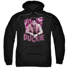 Load image into Gallery viewer, Pretty In Pink I Heart Duckie Mens Hoodie Black