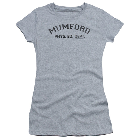 Beverly Hills Cop Mumford Junior Sheer Cap Sleeve Womens T Shirt Athletic Heather