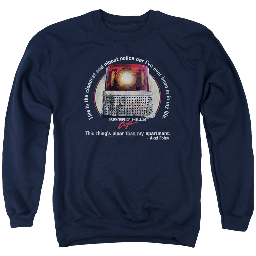 Beverly Hills Cop Incest Police Car Mens Crewneck Sweatshirt Navy Blue