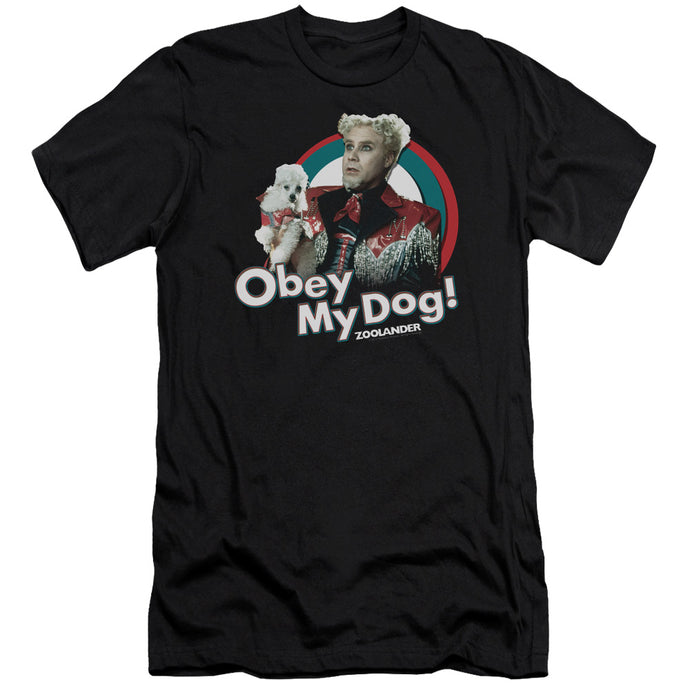 Zoolander Obey My Dog Slim Fit Mens T Shirt Black
