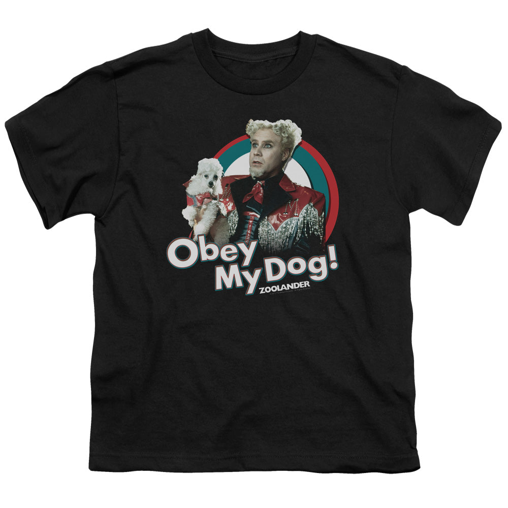 Zoolander Obey My Dog Kids Youth T Shirt Black