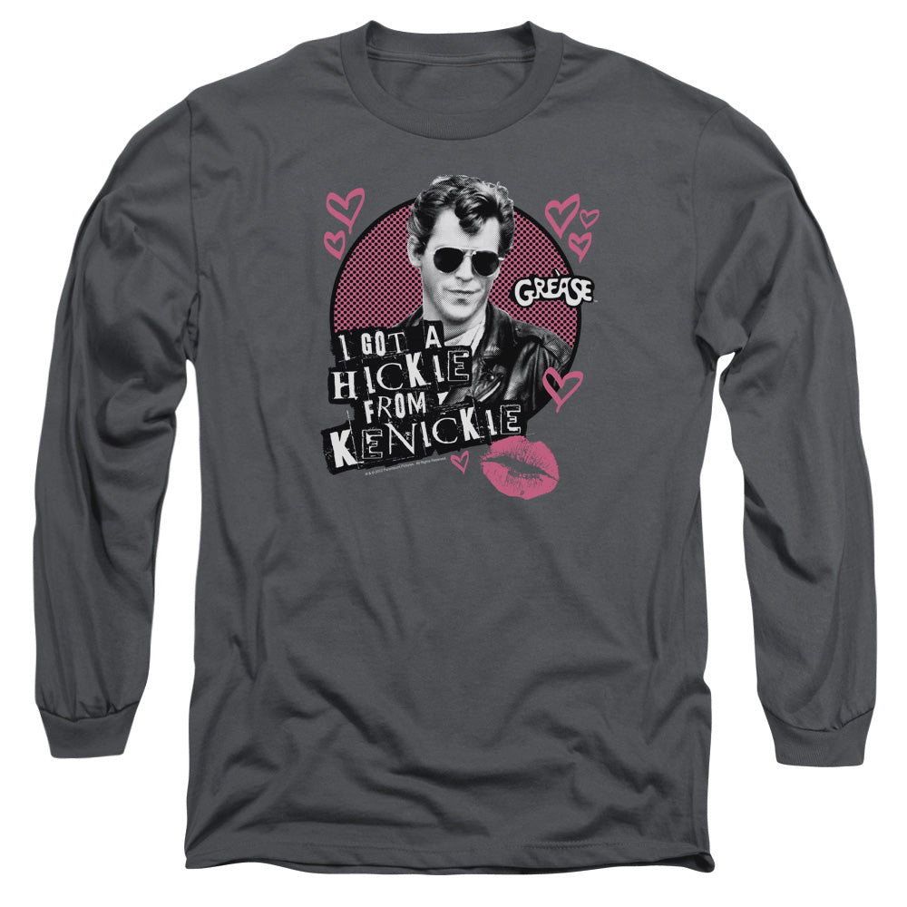 Grease Kenickie Mens Long Sleeve Shirt Charcoal