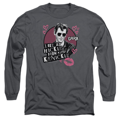 Grease Kenickie Mens Long Sleeve Shirt Charcoal