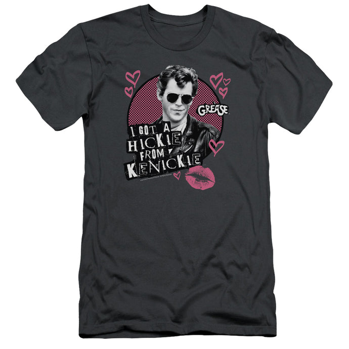 Grease Kenickie Slim Fit Mens T Shirt Charcoal