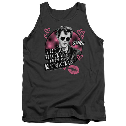 Grease Kenickie Mens Tank Top Shirt Charcoal