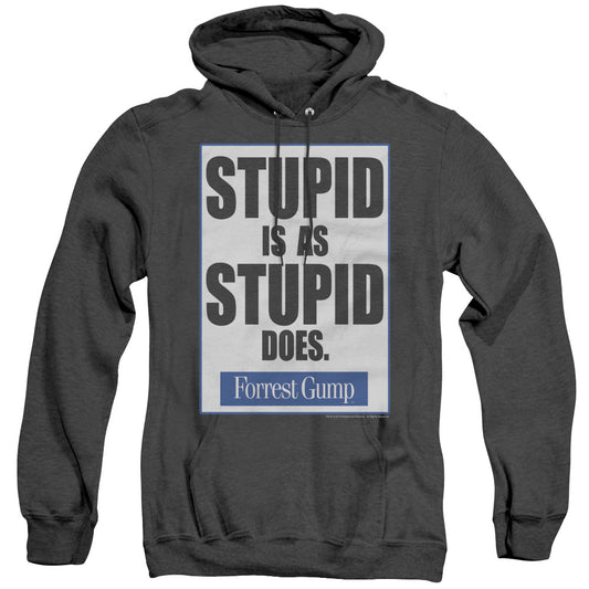 Forrest Gump Stupid Is Mens Heather Hoodie Black Officially Licensed