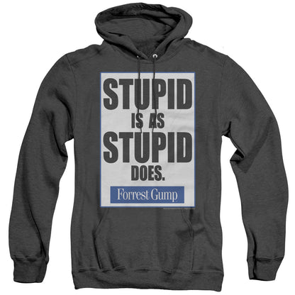 Forrest Gump Stupid Is Mens Heather Hoodie Black Officially Licensed