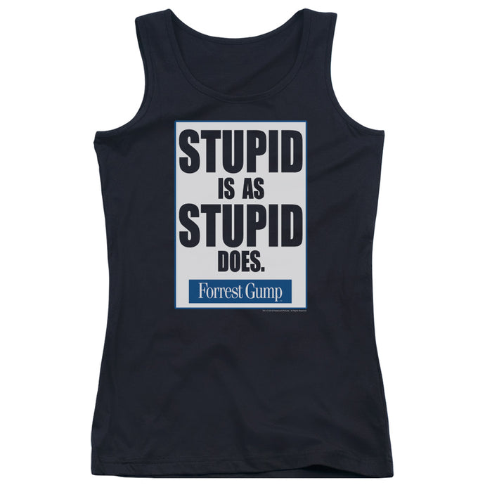 Forrest Gump Stupid Is Womens Tank Top Shirt Black