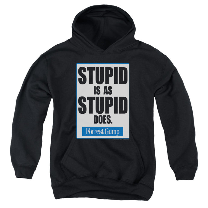Forrest Gump Stupid Is Kids Youth Hoodie Black