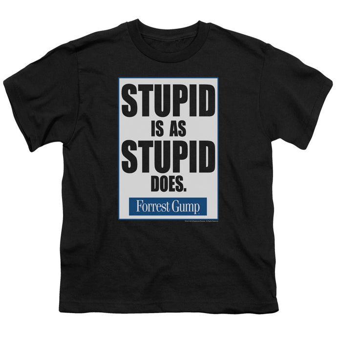 Forrest Gump Stupid Is Kids Youth T Shirt Black