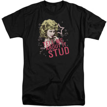 Load image into Gallery viewer, Grease Tell Me About It Stud Mens Tall T Shirt Black