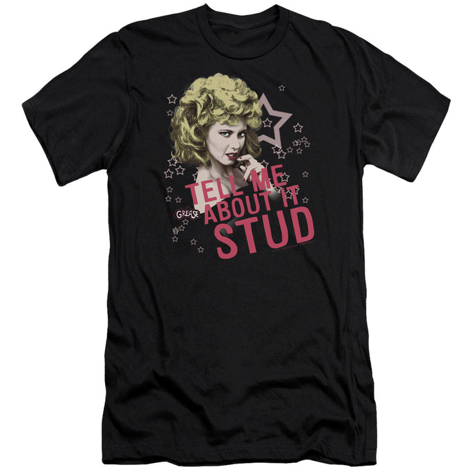 Grease Tell Me About It Stud Premium Bella Canvas Slim Fit Mens T Shirt Black