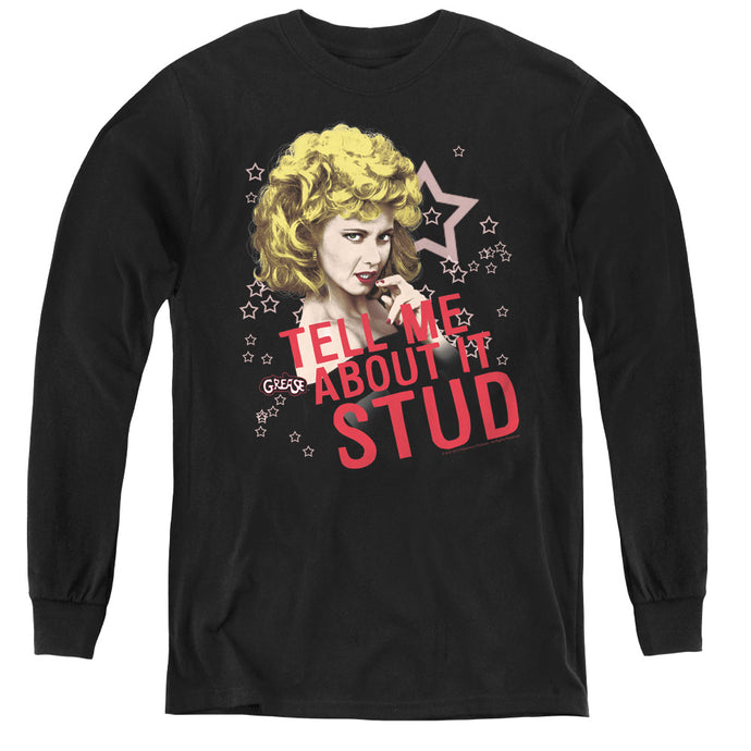 Grease Tell Me About It Stud Long Sleeve Kids Youth T Shirt Black