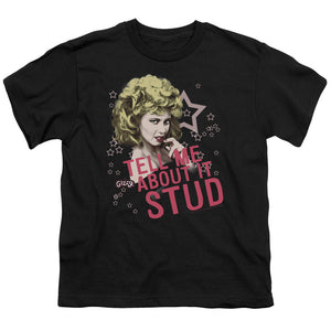 Grease Tell Me About It Stud Kids Youth T Shirt Black