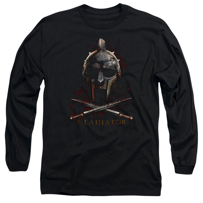 Gladiator Helmet Mens Long Sleeve Shirt Black