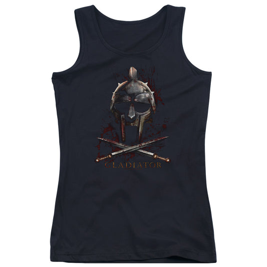 Gladiator Helmet Womens Tank Top Shirt Black