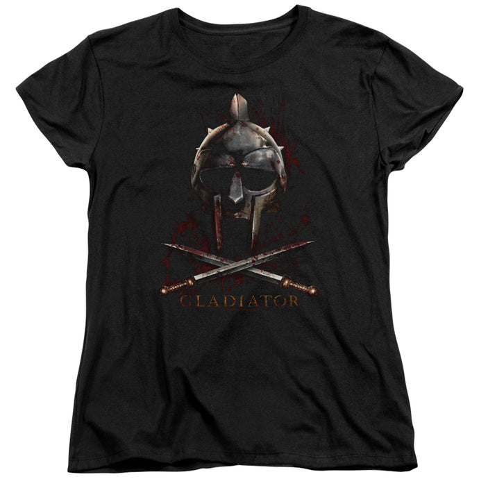 Gladiator Helmet Womens T Shirt Black